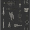 Origin Wallcoverings tapeet muusikariistad - must