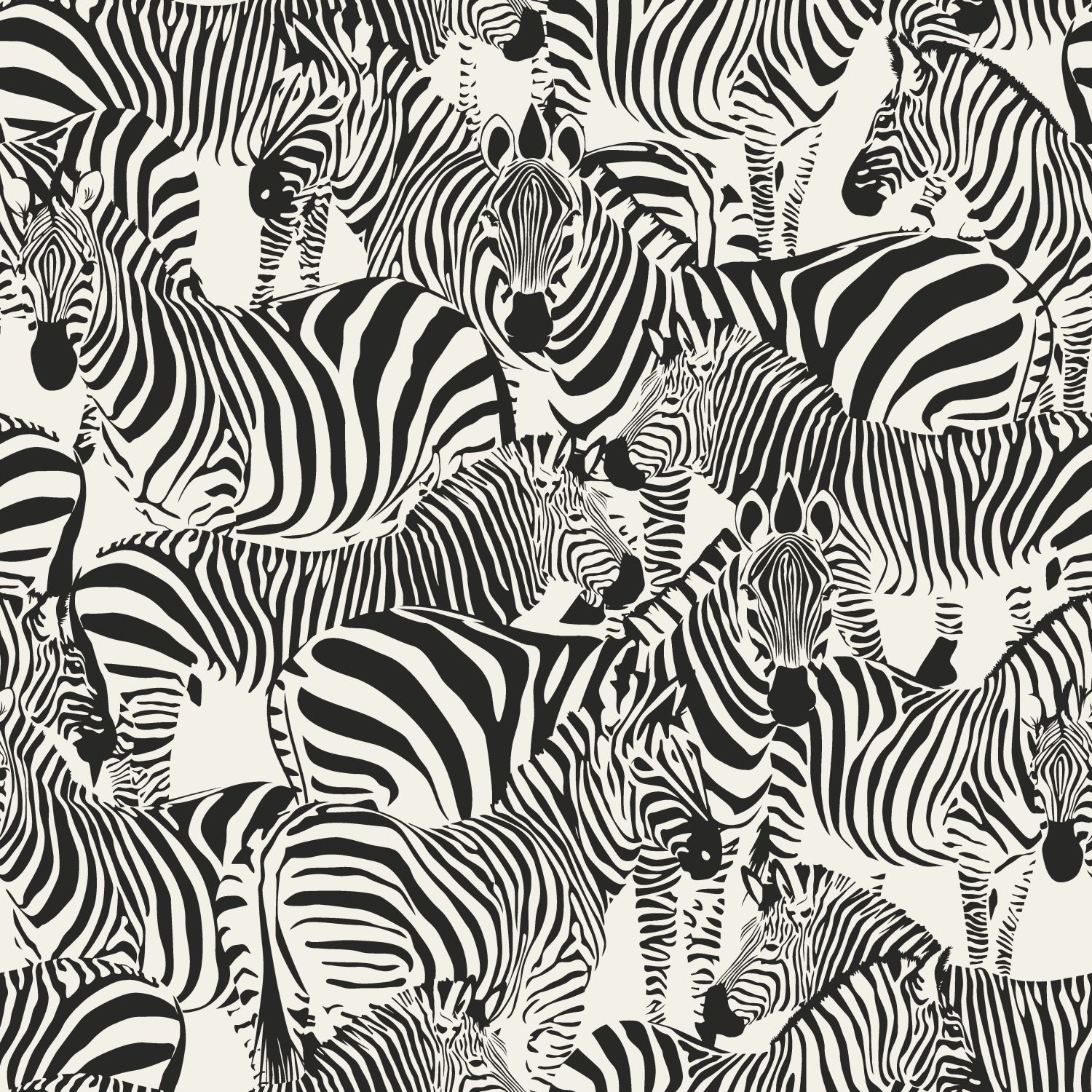 Origin Wallcoverings tapeet sebrad - must ja valge
