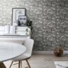 Origin Wallcoverings tapeet sebrad - must ja valge