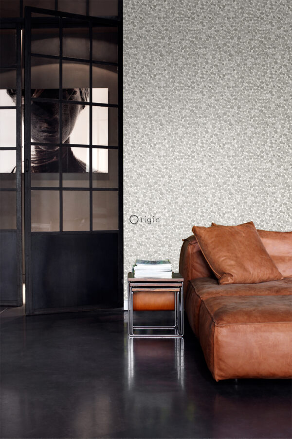 Origin Wallcoverings tapeet metallmündid - elevandiluuvalge ja hall