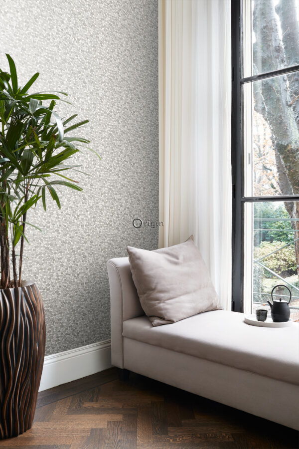 Origin Wallcoverings tapeet metallmündid - elevandiluuvalge ja hall