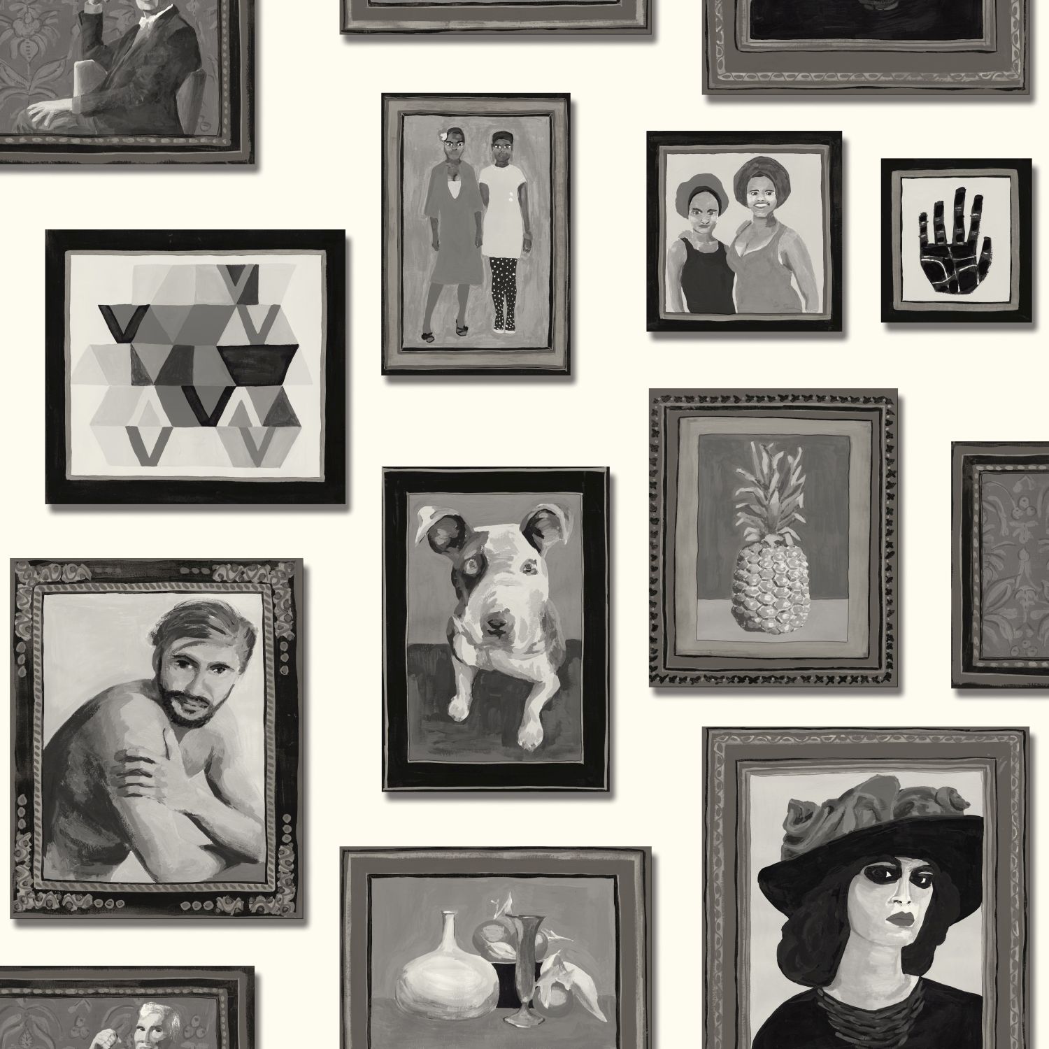 Origin Wallcoverings tapeet maalid mustvalge