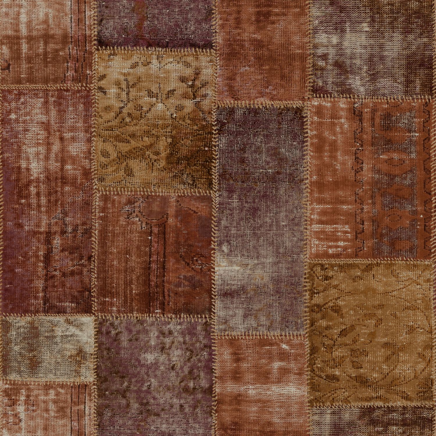 Origin Wallcoverings tapeet patchwork kilim - roostepruun
