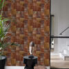 Origin Wallcoverings tapeet patchwork kilim - roostepruun