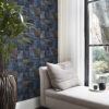 Origin Wallcoverings tapeet patchwork kilim - taupe ja sinine