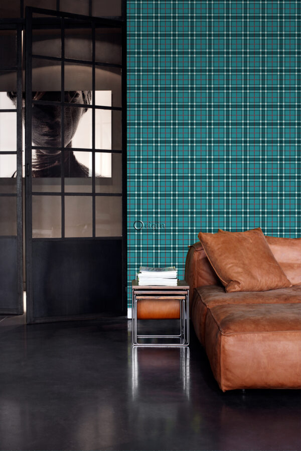 Origin Wallcoverings tapeet rombimotiiv - türkiis