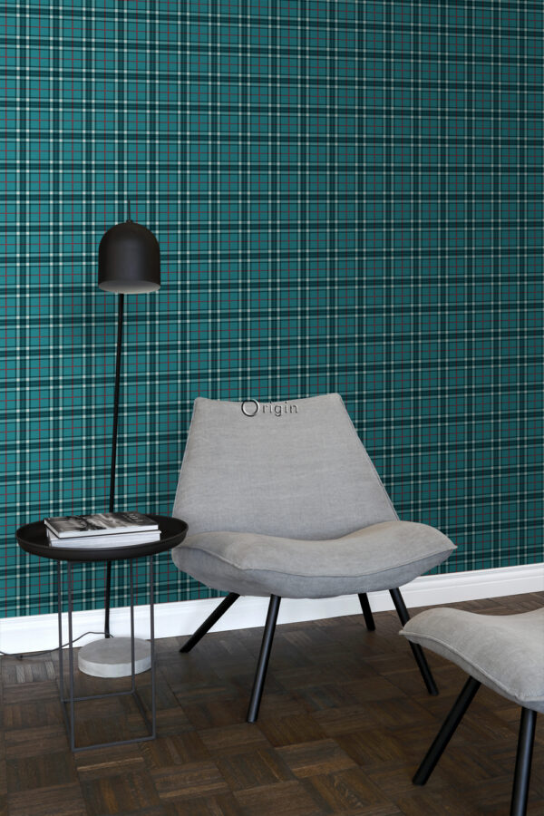 Origin Wallcoverings tapeet rombimotiiv - türkiis