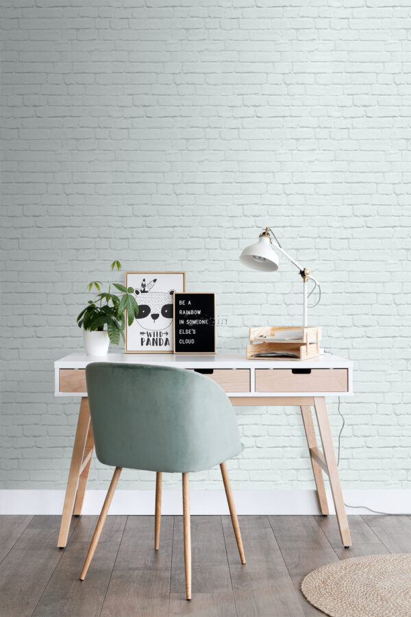 Origin Wallcoverings tapeet vintage maalitud tellissein - mündiroheline