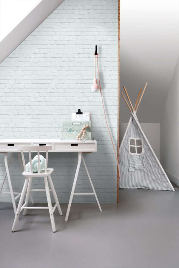 Origin Wallcoverings tapeet vintage maalitud tellissein - mündiroheline