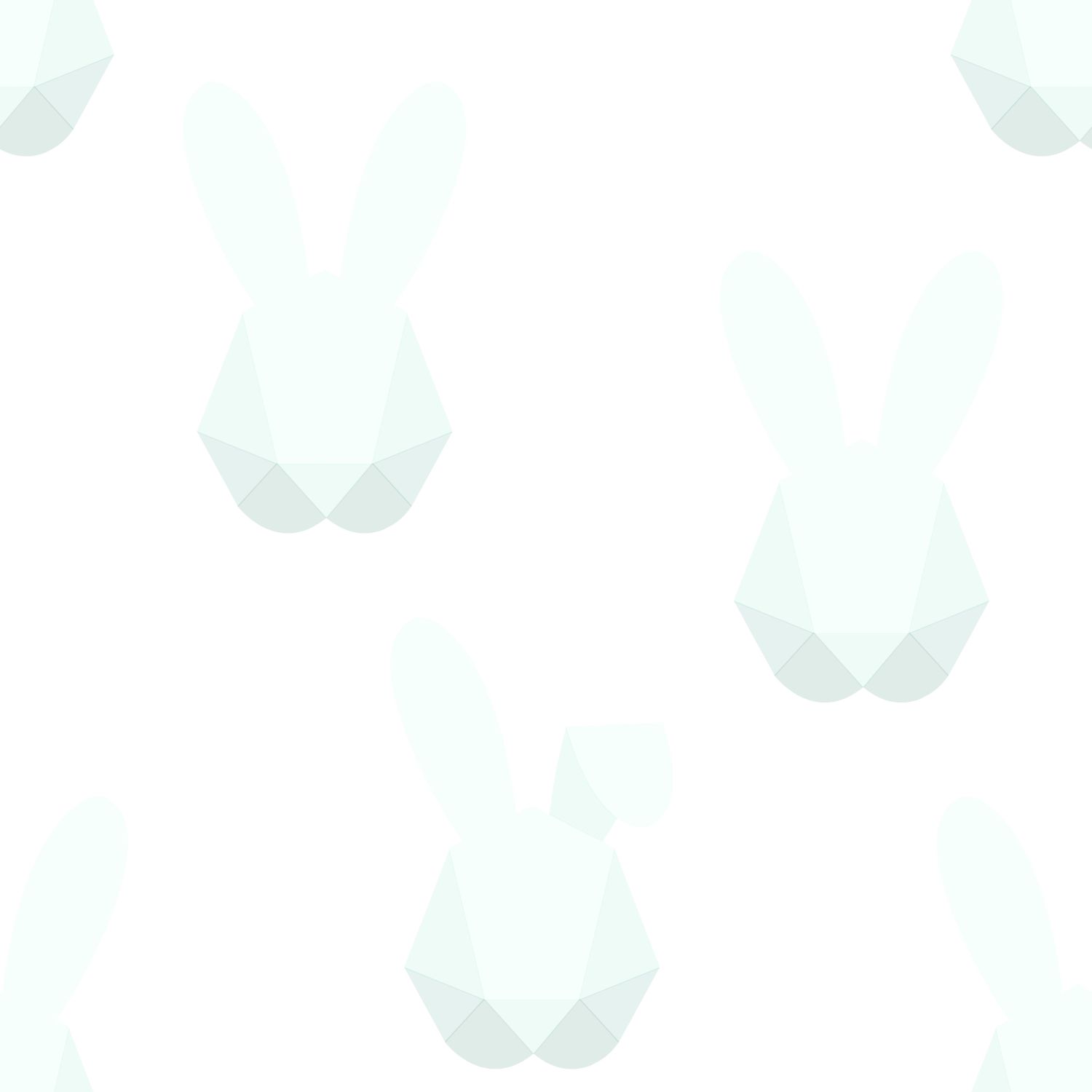 Origin Wallcoverings origami jänesed - mattvalge ja mündiroheline