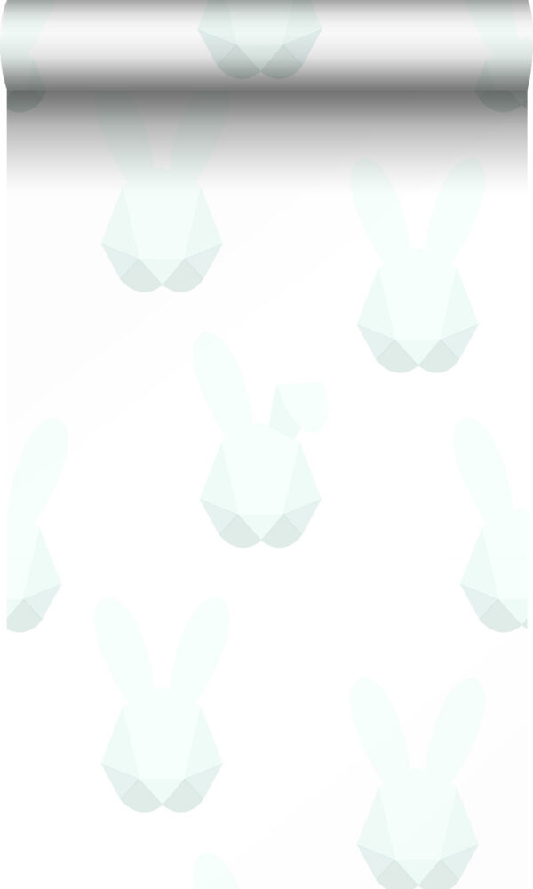 Origin Wallcoverings origami jänesed - mattvalge ja mündiroheline