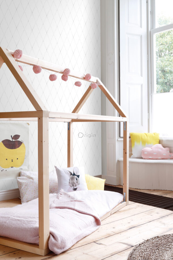 Origin Wallcoverings tapeet rombimotiiv - hele soe hall