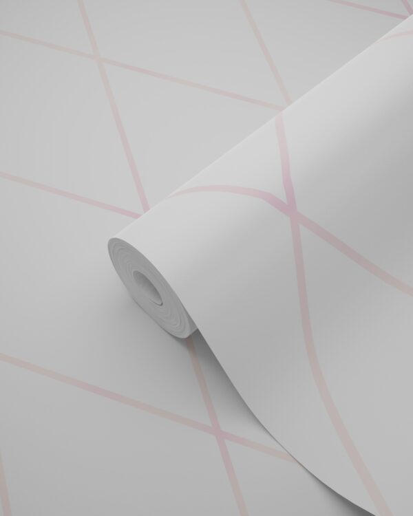 Origin Wallcoverings tapeet rombimotiiv - pastelse pulbriline roosa ja mattvalge