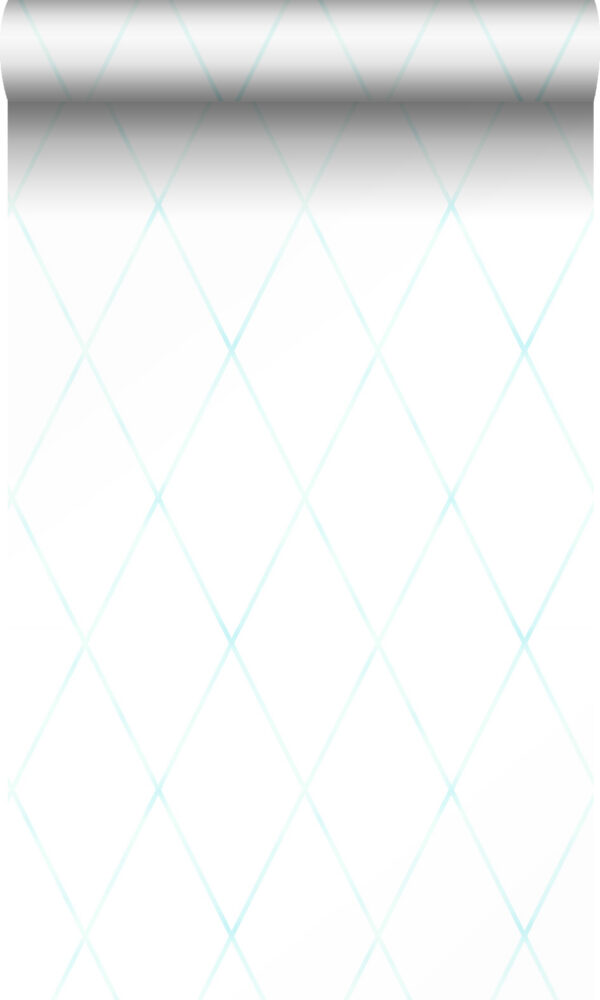Origin Wallcoverings tapeet rombimotiiv - mattvalge ja mündiroheline
