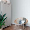 Origin Wallcoverings lehtede tapeet - helesinine ja valge