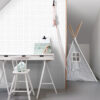 Origin Wallcoverings lehtede tapeet - matt valge ja hele soe hall