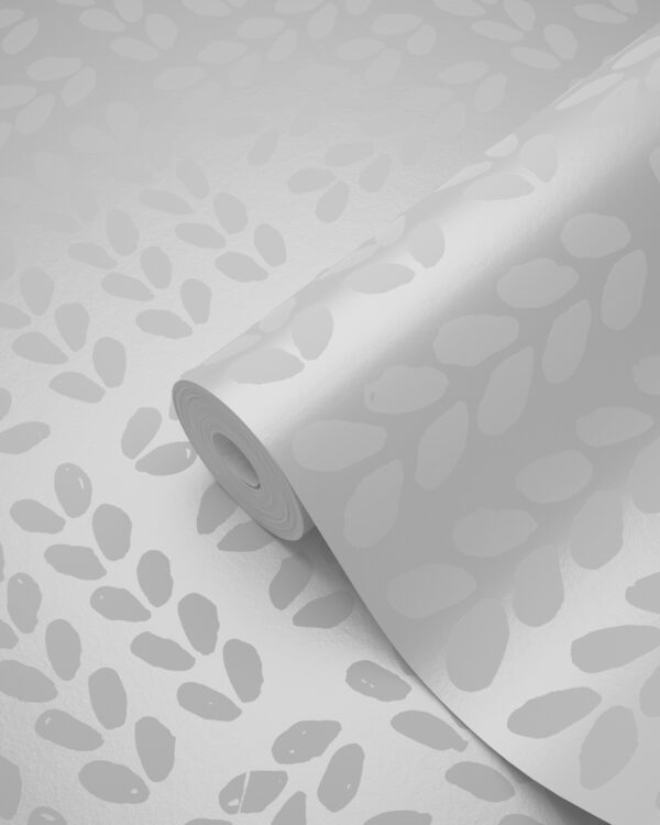 Origin Wallcoverings lehtede tapeet - mattvalge ja läikiv hõbehall