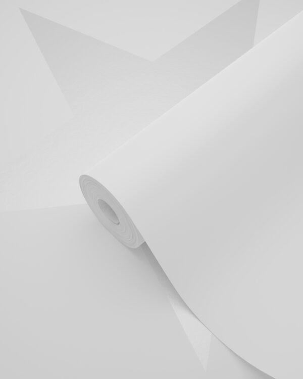 Origin Wallcoverings tapeet suur täht mattvalge ja läikiv hõbehall