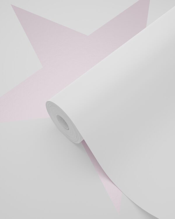 Origin Wallcoverings tapeet suur täht - pastelse roosa ja mattvalge
