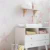 Origin Wallcoverings tapeet suur täht - pastelse roosa ja mattvalge