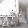 Origin Wallcoverings tapeet täpiline pastellroosa, pastelllilla ja pastellvirsikukarva