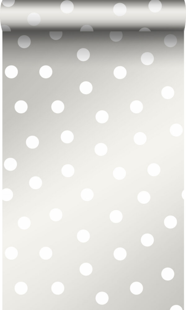 Origin Wallcoverings tapeet täpiline mattvalge ja läikiv hõbehall