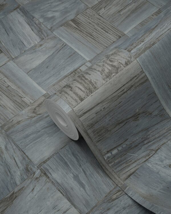 Origin Wallcoverings tapeet ruudukujulised puitlaastud - helehall