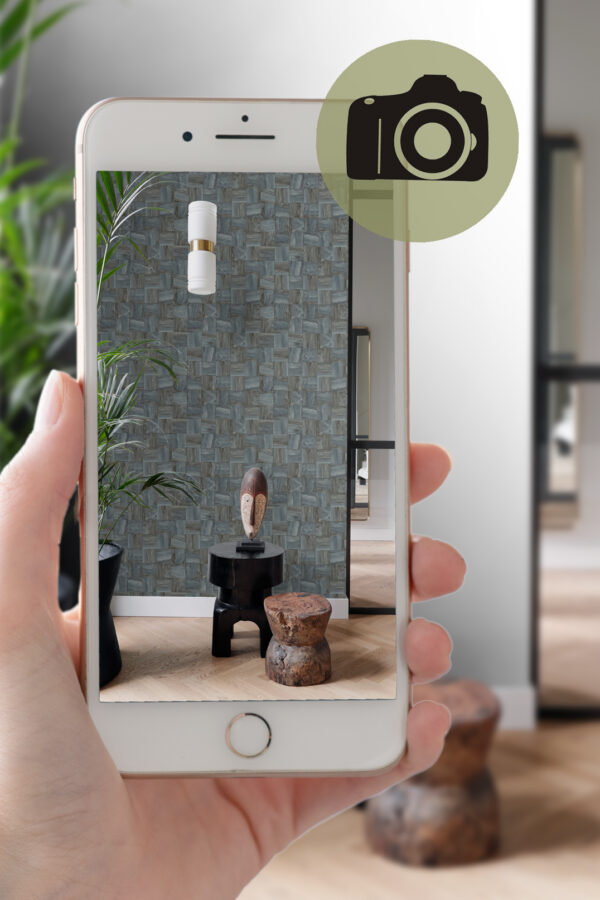 Origin Wallcoverings tapeet ruudukujulised puitlaastud - helehall