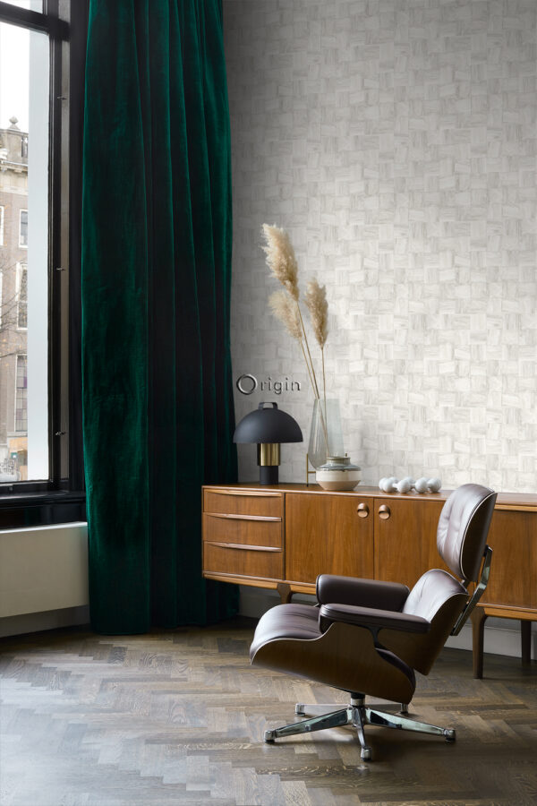 Origin Wallcoverings tapeet ruudukujulised puitlaastud - kreemvalge