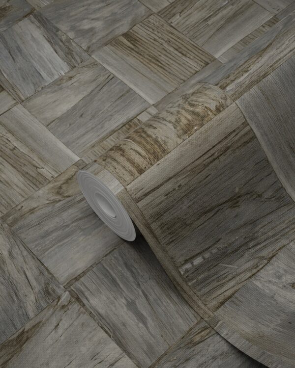 Origin Wallcoverings tapeet ruudukujulised puitlaastud - tumepruun