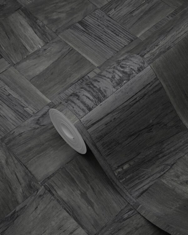 Origin Wallcoverings tapeet ruudukujulised puitlaastud - must