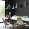 Origin Wallcoverings tapeet ruudukujulised puitlaastud - must