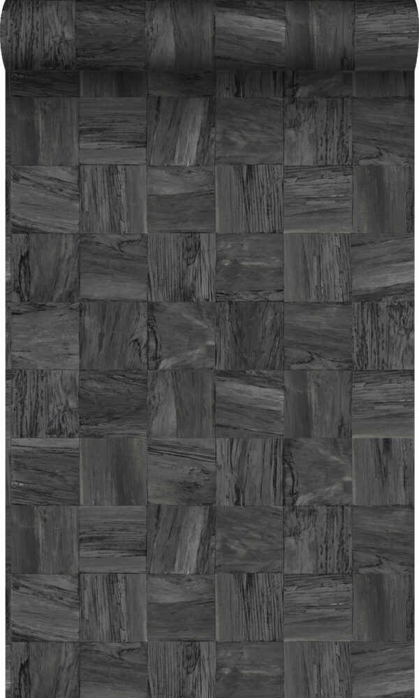 Origin Wallcoverings tapeet ruudukujulised puitlaastud - must