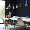 Origin Wallcoverings tapeet puidust lauad - tumesinine
