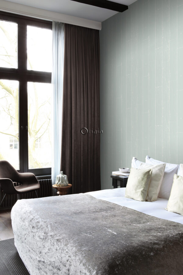 Origin Wallcoverings tapeet kulunud puidust lauad - mündiroheline