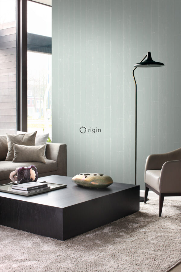 Origin Wallcoverings tapeet kulunud puidust lauad - mündiroheline