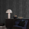 Origin Wallcoverings tapeet kulunud puidust lauad - matt must ja hõbedane