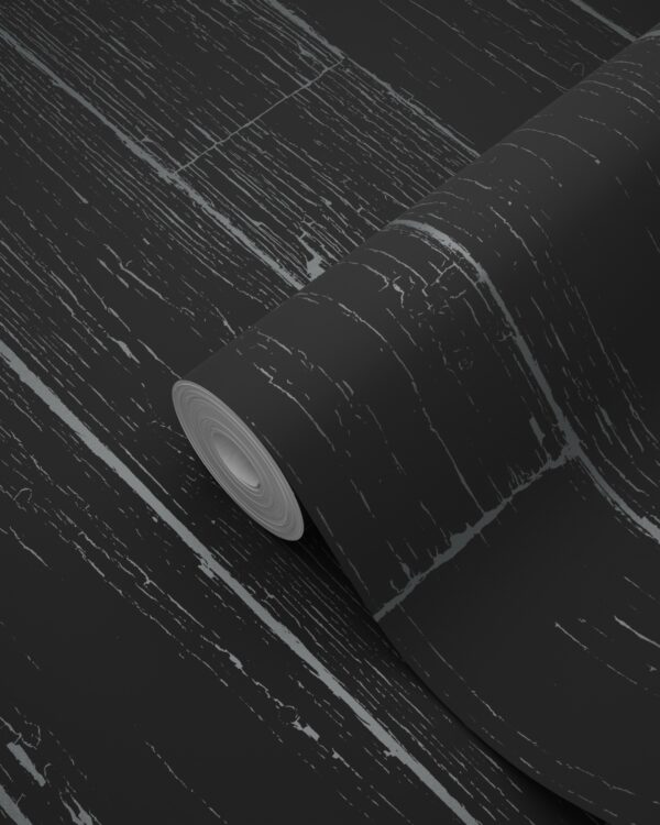 Origin Wallcoverings tapeet kulunud puidust lauad - matt must ja hõbedane