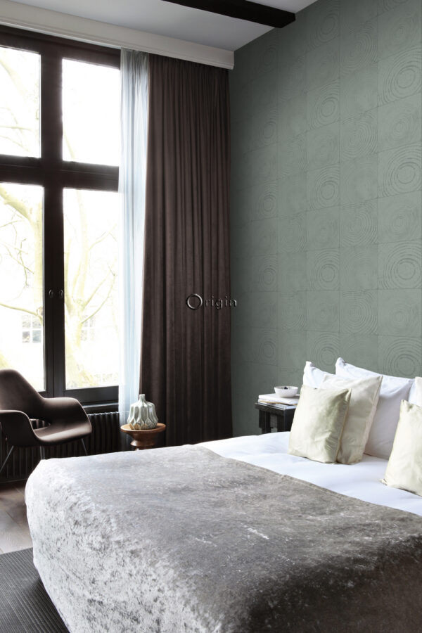 Origin Wallcoverings tapeet puidutüved ristlõiked - laguunroheline