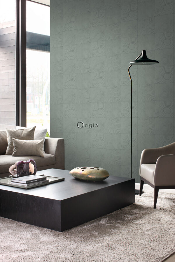 Origin Wallcoverings tapeet puidutüved ristlõiked - laguunroheline