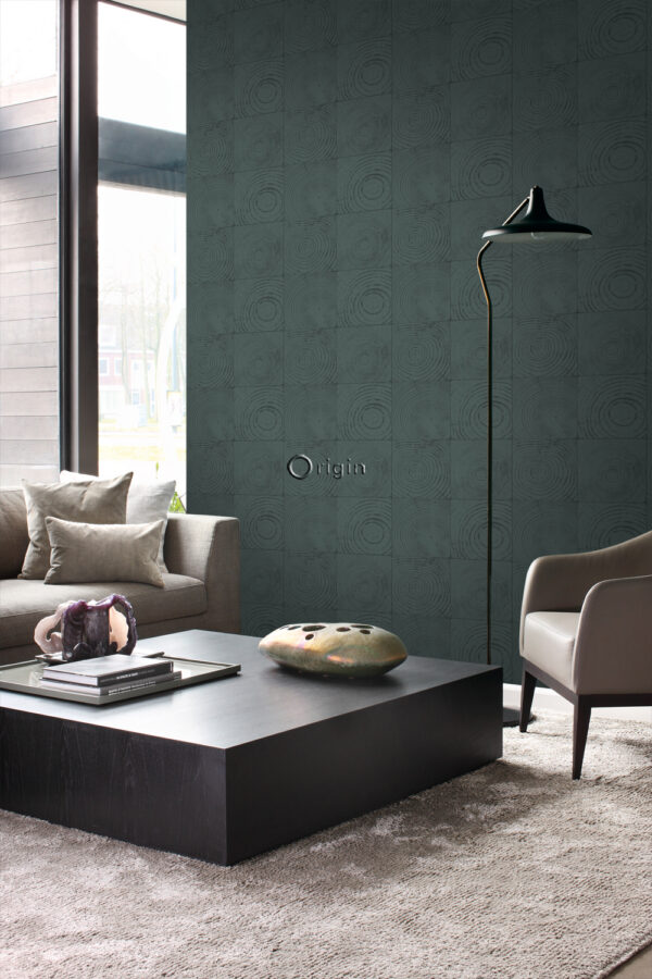 Origin Wallcoverings tapeet puidutüvede ristlõiked - smaragdroheline