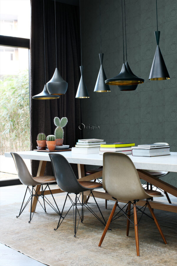 Origin Wallcoverings tapeet puidutüvede ristlõiked - smaragdroheline