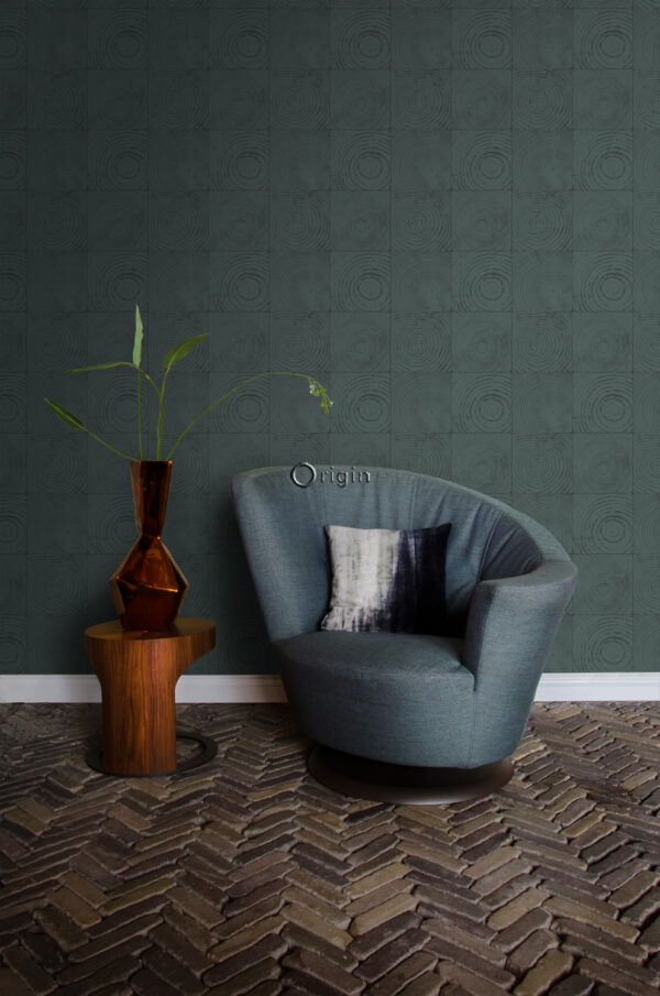 Origin Wallcoverings tapeet puidutüvede ristlõiked - smaragdroheline