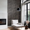 Origin Wallcoverings tapeet puidutüvede ristlõiked - matt must ja läikiv pronks