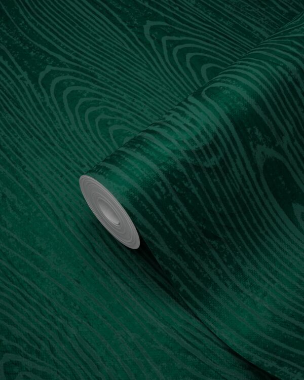 Origin Wallcoverings tapeet puidust lauad puidutriibuga - smaragdroheline