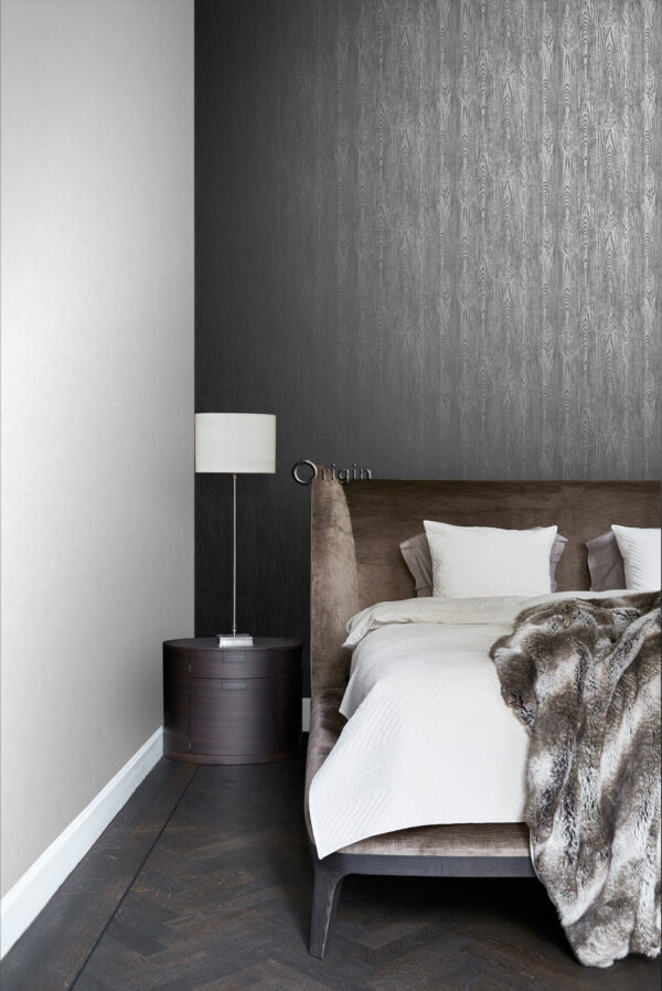 Origin Wallcoverings tapeet puidust lauad puidutriibuga - must