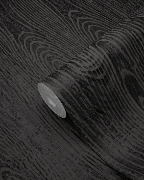 Origin Wallcoverings tapeet puidust lauad puidutriibuga - must