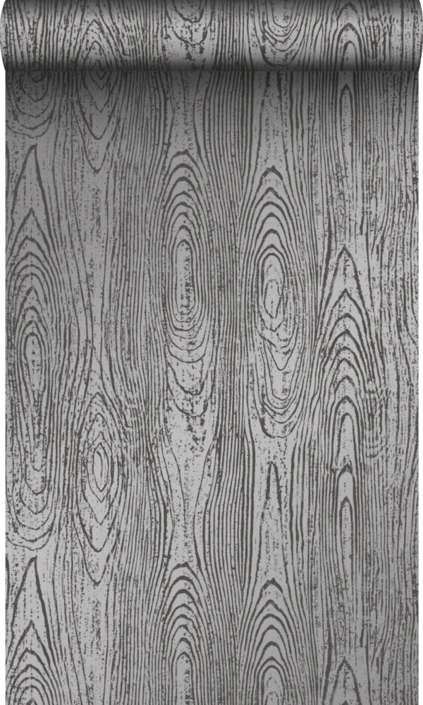 Origin Wallcoverings tapeet puidust lauad puidutriibuga - must