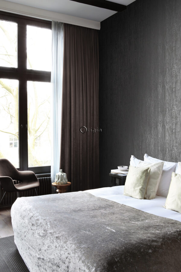 Origin Wallcoverings tapeet puidust lauad puidutriibuga - must
