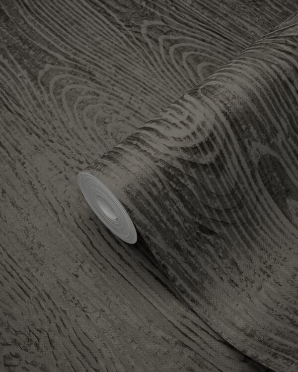 Origin Wallcoverings tapeet puidust lauad puidutriibuga - tumehall